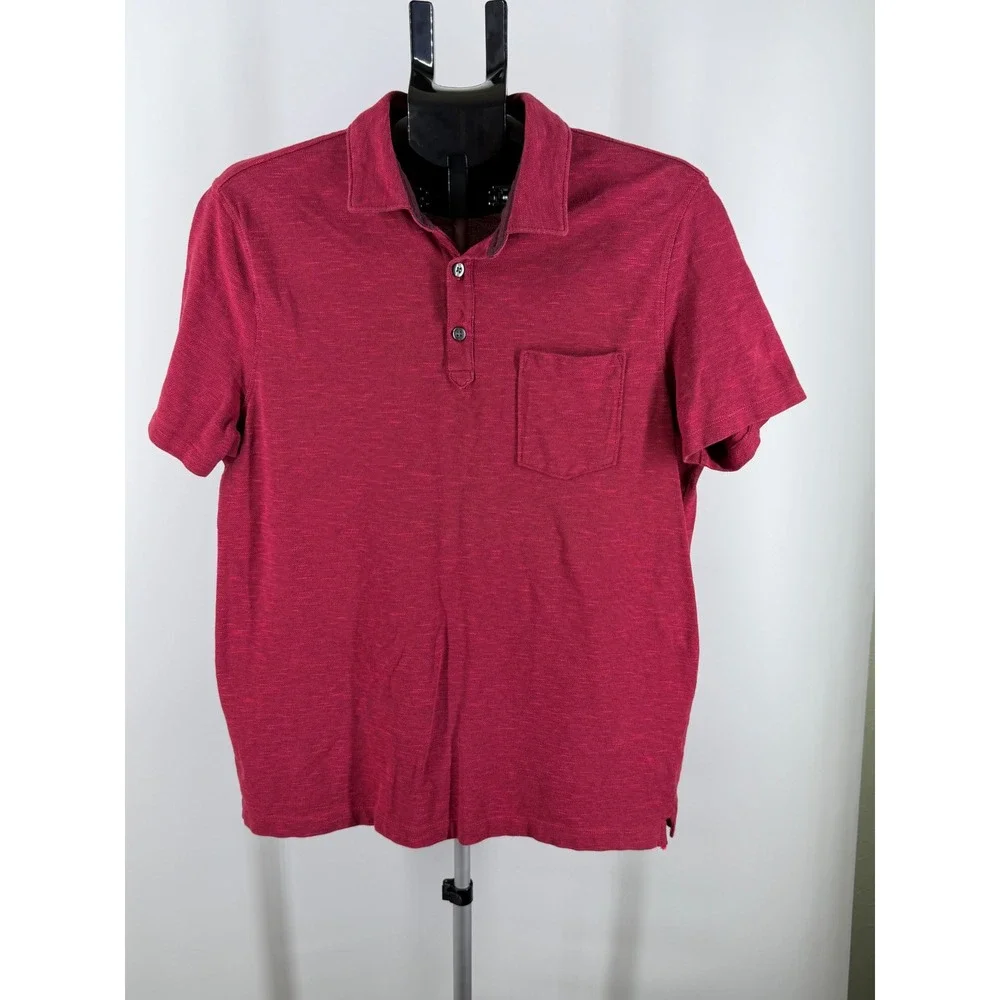 Banana Republic Performance Pique Polo‎ Mens Large Red Short Sleeve